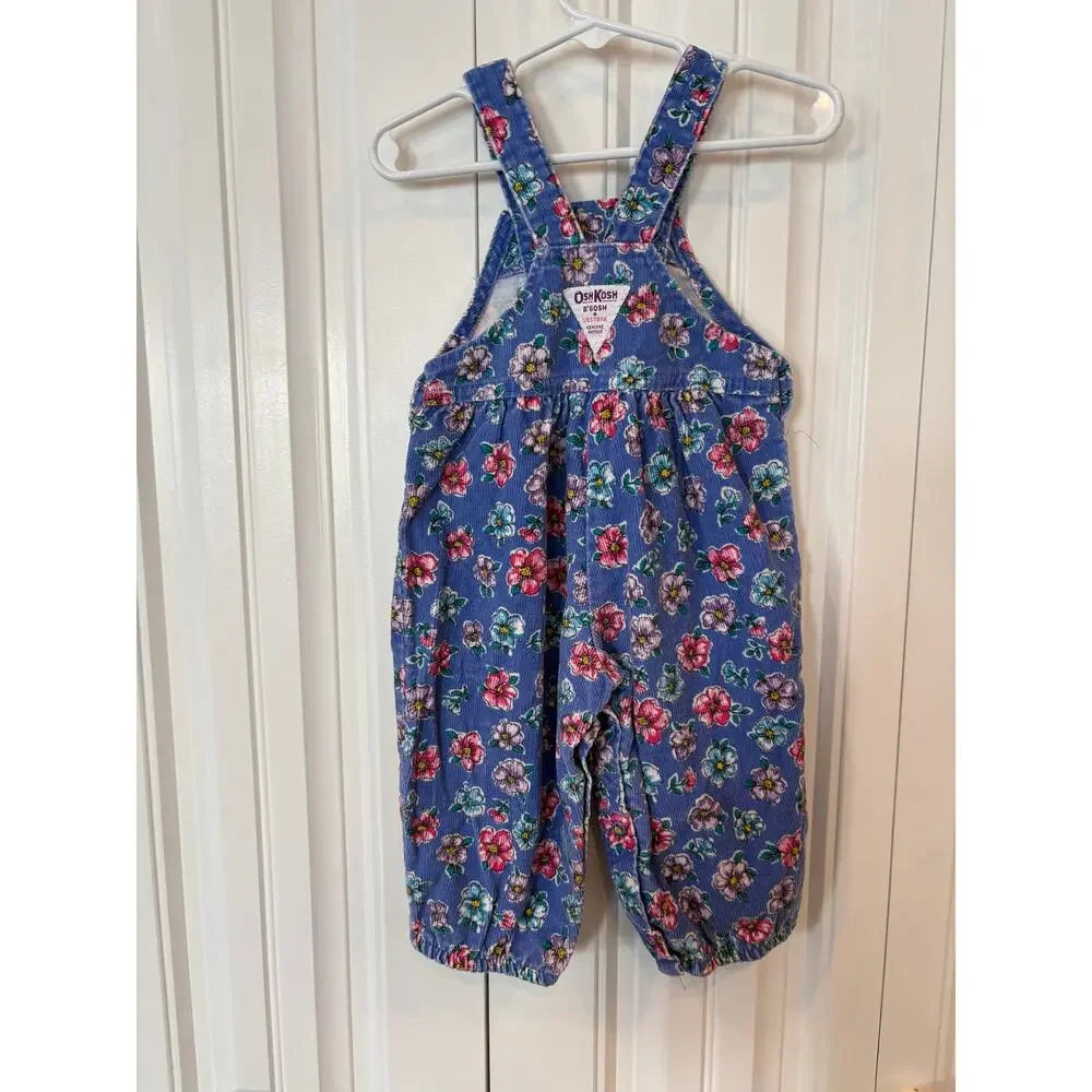 Osh Kosh Blue Floral Vintage Overalls Size‎ 18 Months